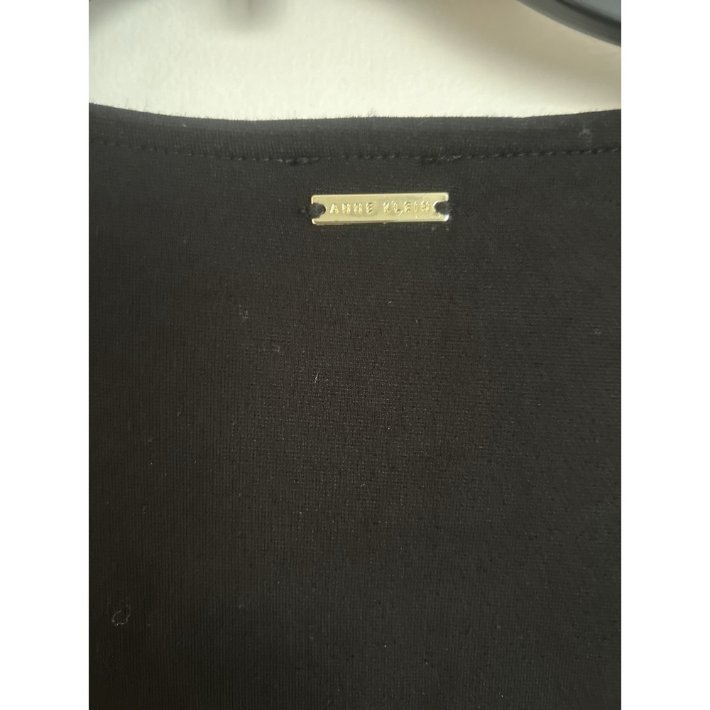 NWT Anne Klein Women's Black Ruffled Top Size M Long Sleeve - Picture 4 of 8